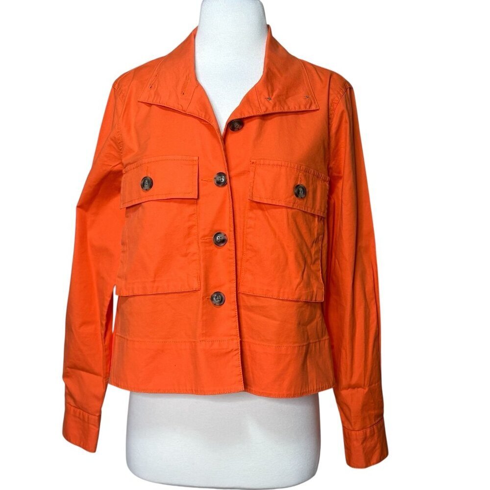 Cabi Resort Jacket Orange Button Front Lightweight Size Small
